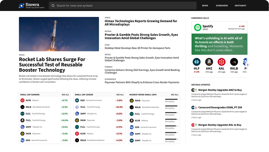 Finvera Homepage Screenshot
